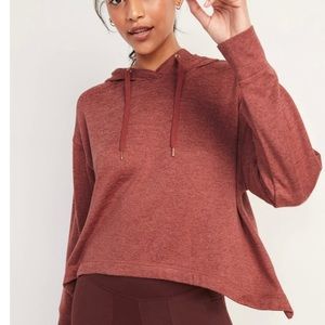 Old Navy | Tops | Old Navy Womens Dusty Red Lightweight Loose Cropped  Sweaterknit Hoodie Nwt | Poshmark